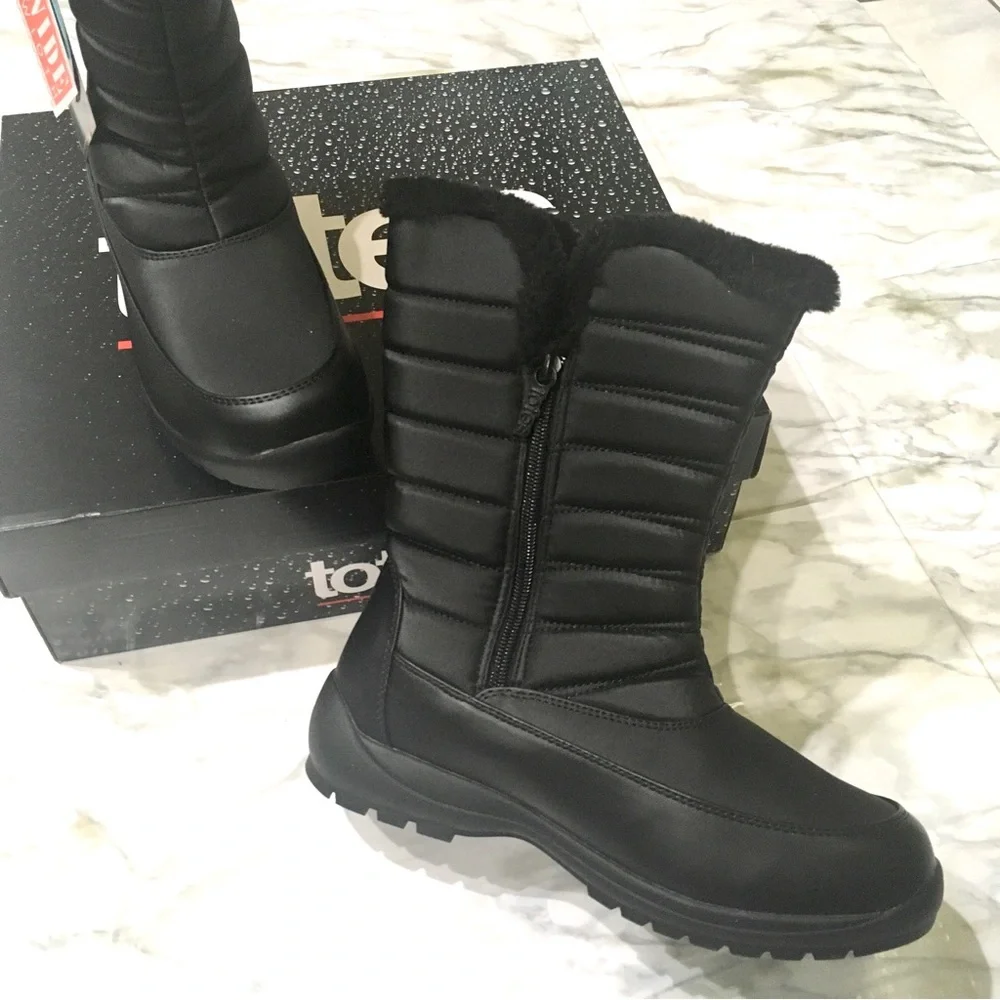 totes Women's Black Winter & Rain Tall Insulated Boots